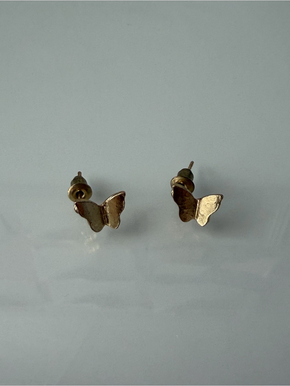 Gold Butterfly Stud Earrings - Elegant Women's Jewelry